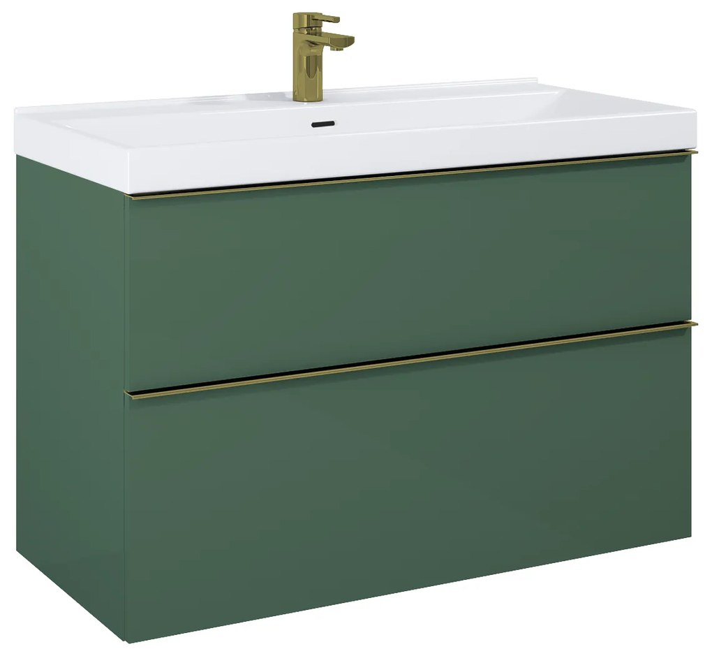 Elita Look, umývadlová skrinka 100x45x64 cm 2S PDW, zelená matná, ELT-168562