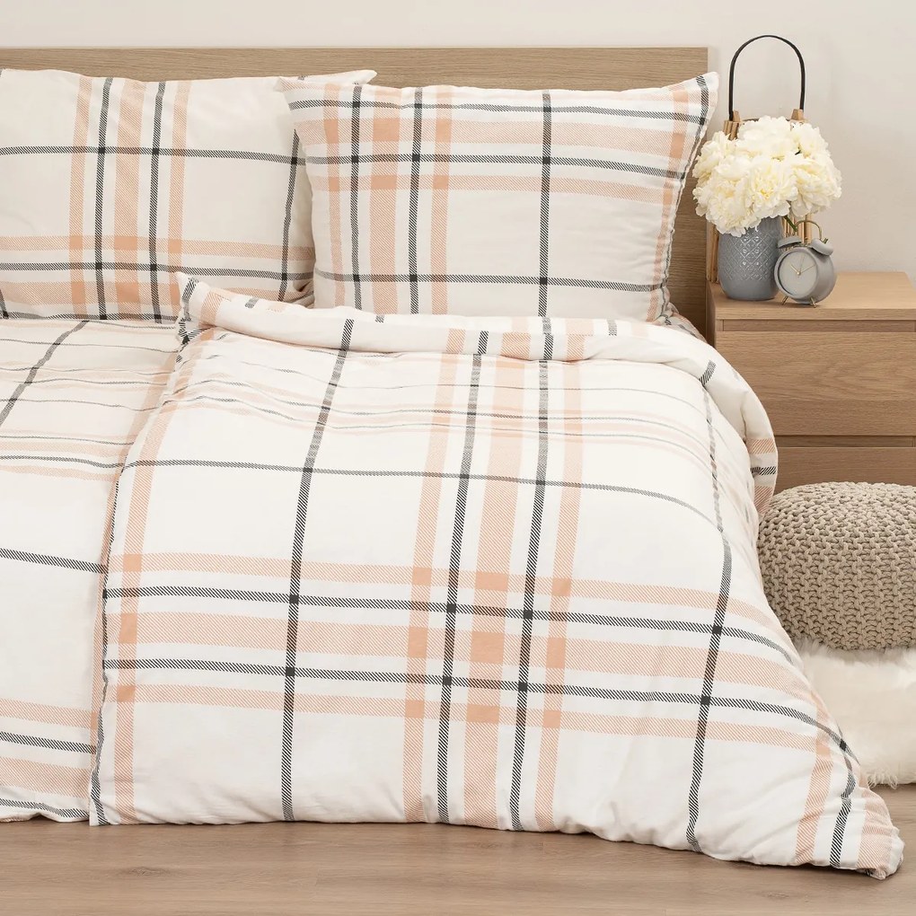 4Home Flanelové obliečky Elegant Plaid, 140 x 220 cm, 70 x 90 cm
