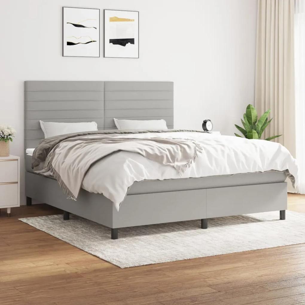 Boxspring posteľ s matracom svetlosivá 100x200 cm látka 3141865