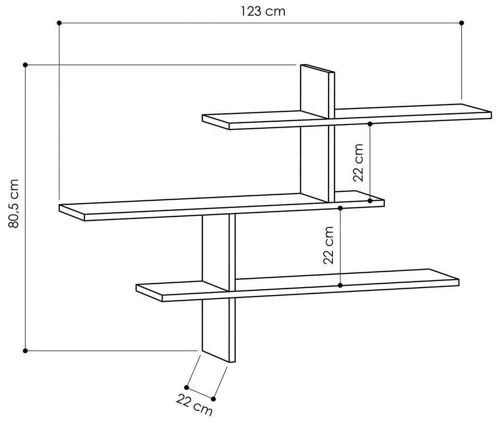 Nástenná polica LEO biela