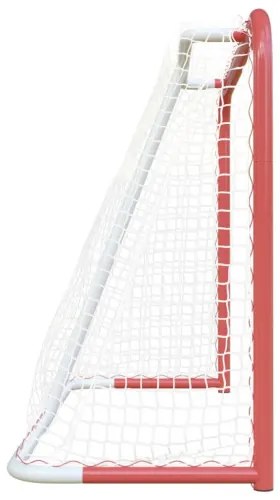 vidaXL Hokejová bránka červeno-biela 153x60x118 cm oceľ a polyester-