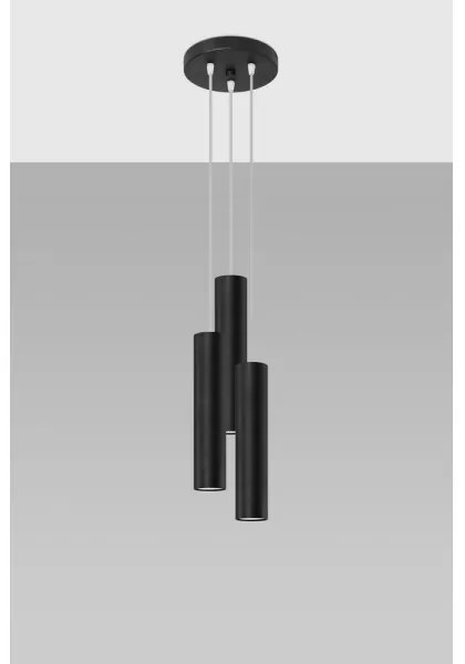 Sollux SL.1079 - Luster na lanku LAGOS 3xGU10/10W/230V čierna