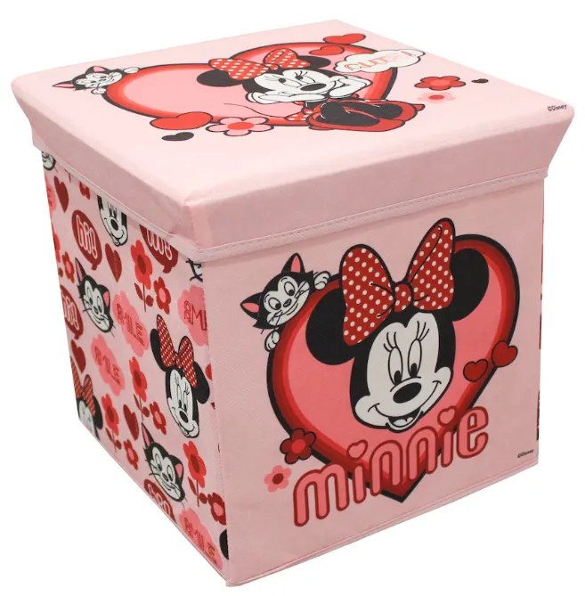 Úložný box na hračky MINNIE MOUSE 30x30 cm ružový