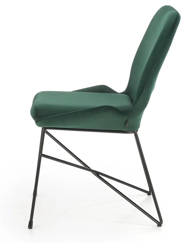 Jedálenská stolička K454 - tmavozelená / čierna