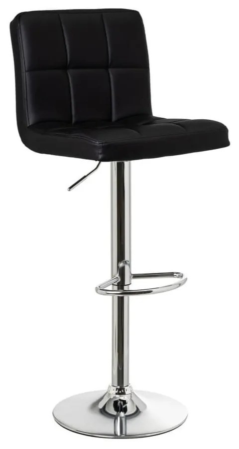 Čierne barové stoličky s nastaviteľnou výškou z imitácie kože v súprave 2 ks (výška sedadla 93 cm) – Casa Selección