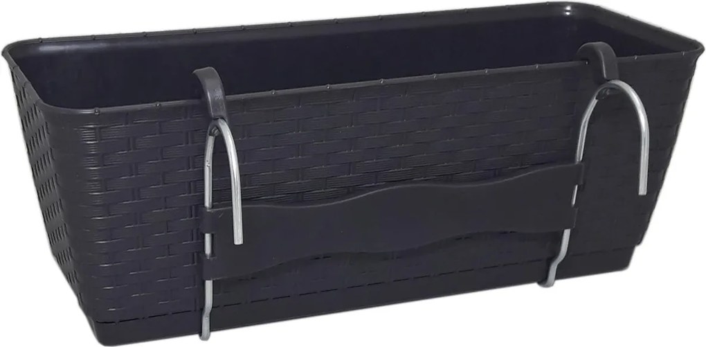 Plastový balkónový kvetináč DRL400PW 38,6 cm - hnedá