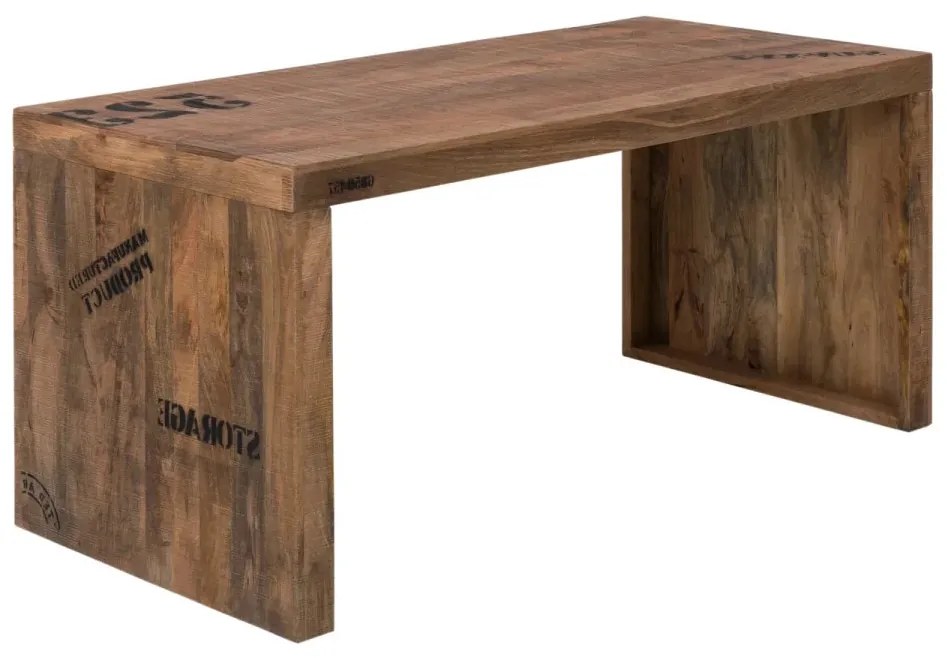 furniture-nabytek.cz - Masívna jedálenská súprava Hankey so 4 stoličkami Kenton, mango/textil/kov, lakovaná, hnedá/čierna