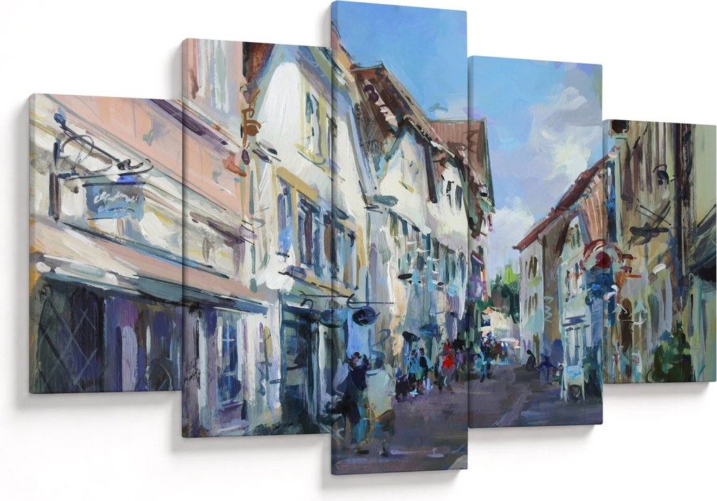 Obraz - Ulička starého mesta, akrylová maľba (150x105 cm)