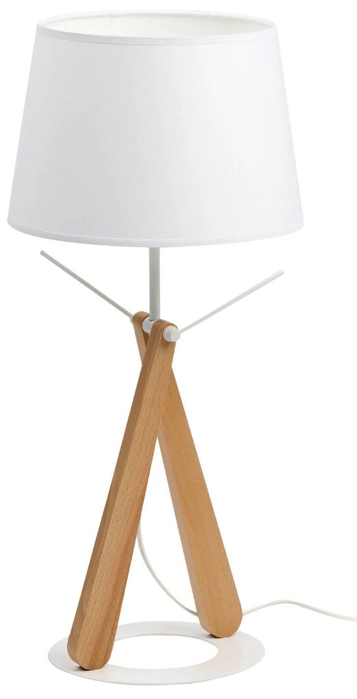 Stolová lampa Zazou LT biela/svetlé drevo