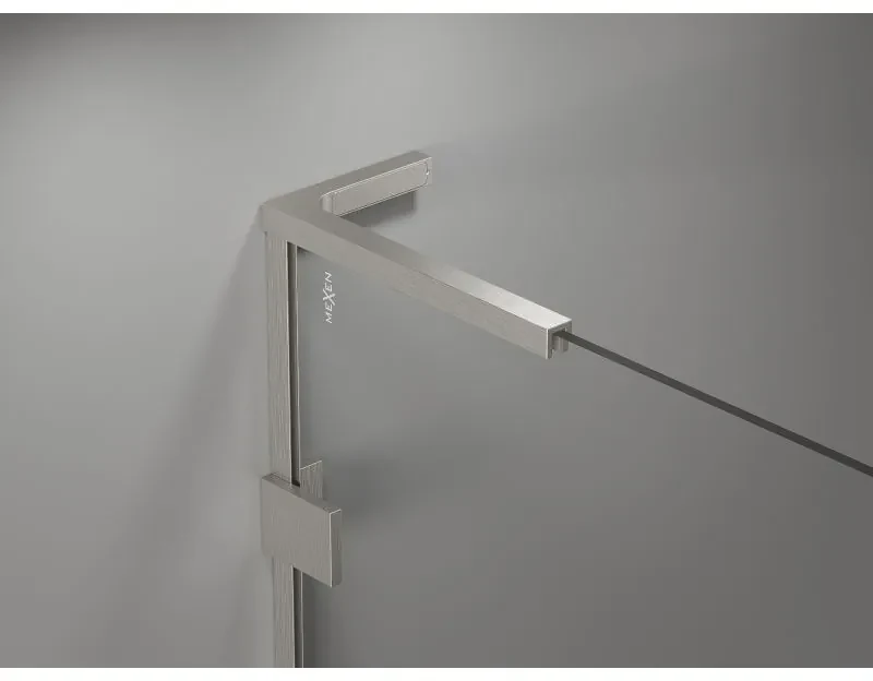 Mexen Lunar, L sklápací sprchový kút ľavý 100 x 70 cm, 8mm číre sklo, oceľový profil, 834L-100-070-97-00-L