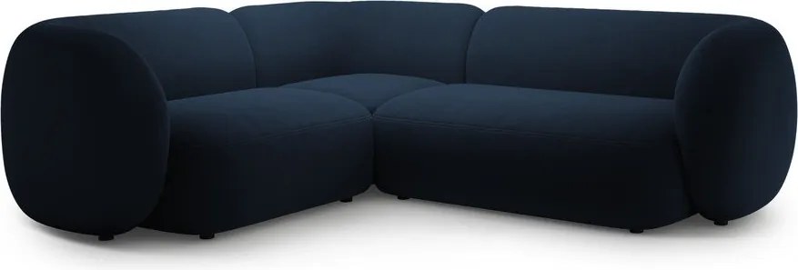 Modrá zamatová rohová pohovka (ľavý roh/do L) Kate – Micadoni