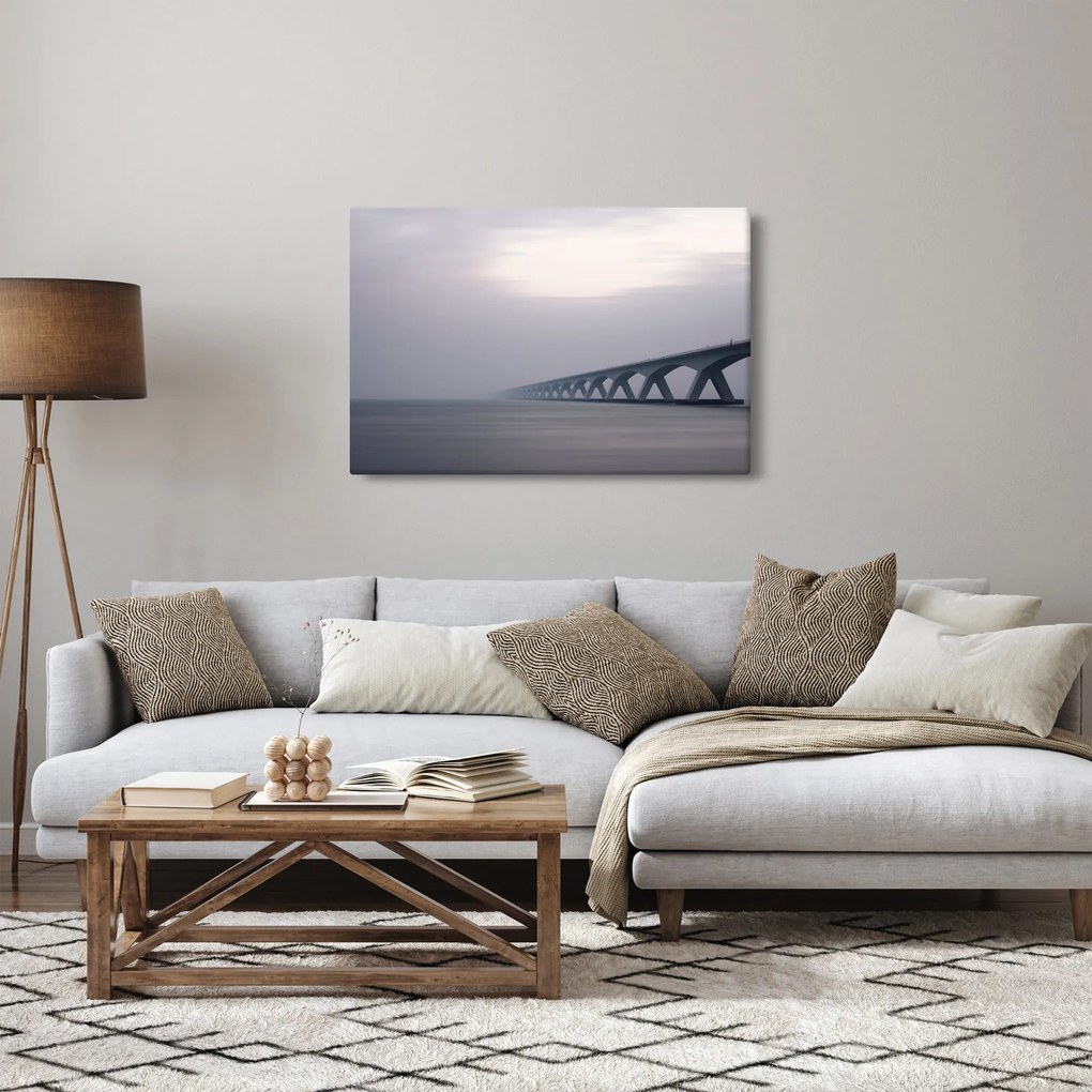 Obraz mosta v hmle (90x60 cm)