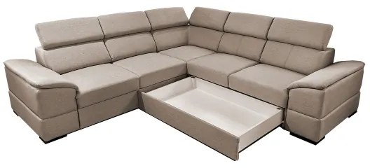 Univerzálna rohová rozkladacia sedacia súprava s úložným priestorom GRANADA béžová