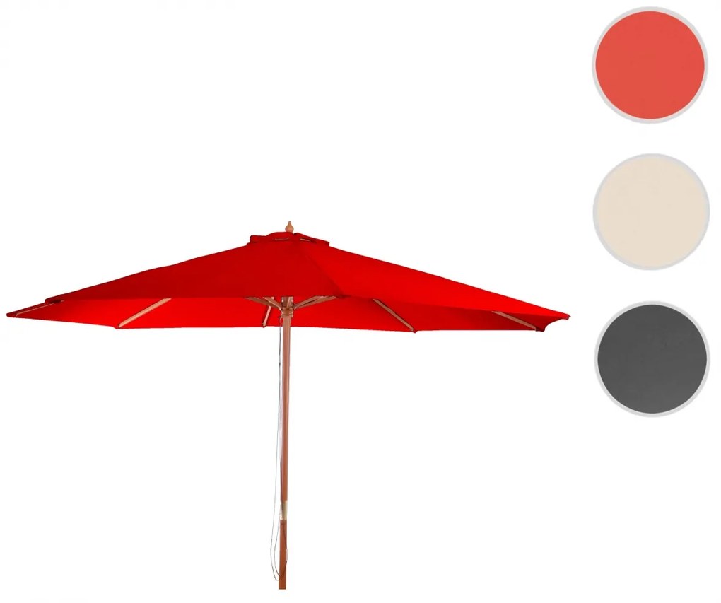 Slnečník Florida Ø 3,5m - polyester/drevo 7kg - bordeaux