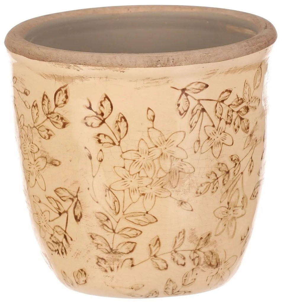 Keramický obal na kvety Flores retro, 13 x 12 cm, 13 cm