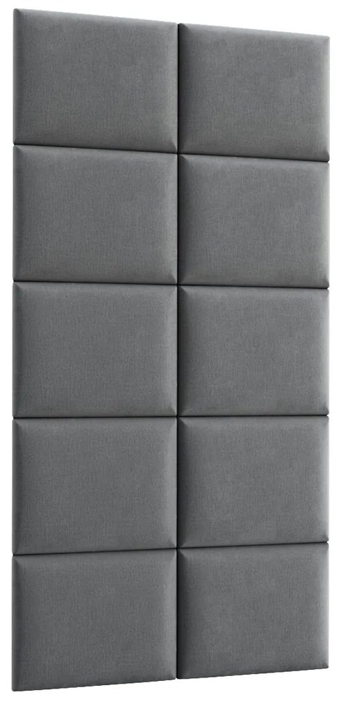 Set 10 čalúnených panelov Quadra 100x200 cm (sivá). Akcia -17%. Vlastná spoľahlivá doprava až k Vám domov. 1051976