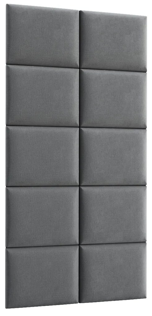 Set 10 čalúnených panelov Quadra 100x200 cm (sivá). Akcia -21%. Vlastná spoľahlivá doprava až k Vám domov. 1051976