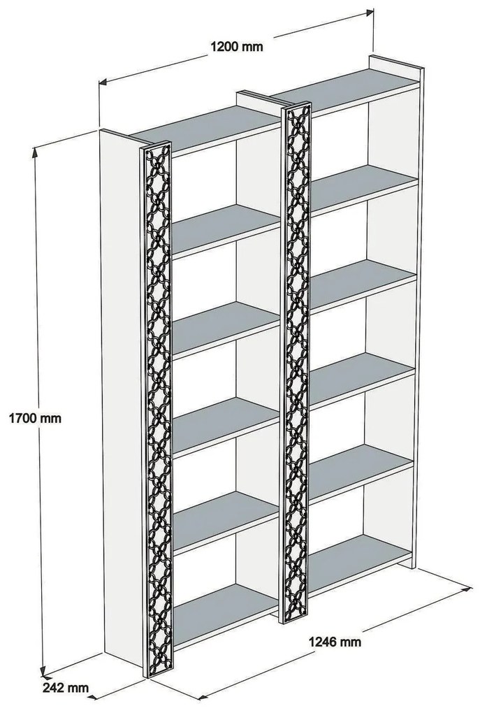 Regál Clementine 2 (orech + modrosivá). Vlastná spoľahlivá doprava až k Vám domov. 1089536