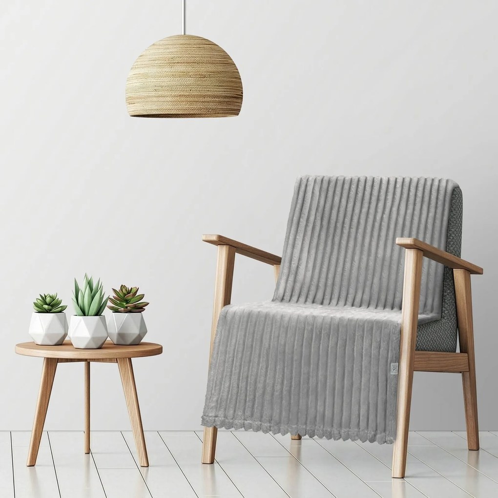 DEKA Z MIKROFLANELU SOFT 70X160 CM STRIEBORNÁ