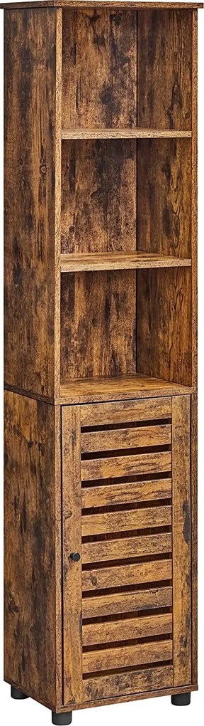 Regál TAYLOR so skrinkou a policami 40x30x167 cm, rustikálne hnedý