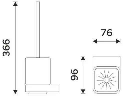 NIMCO NKC 30094KN-90 - Nástenná WC štetka NIKAU biela/matná čierna