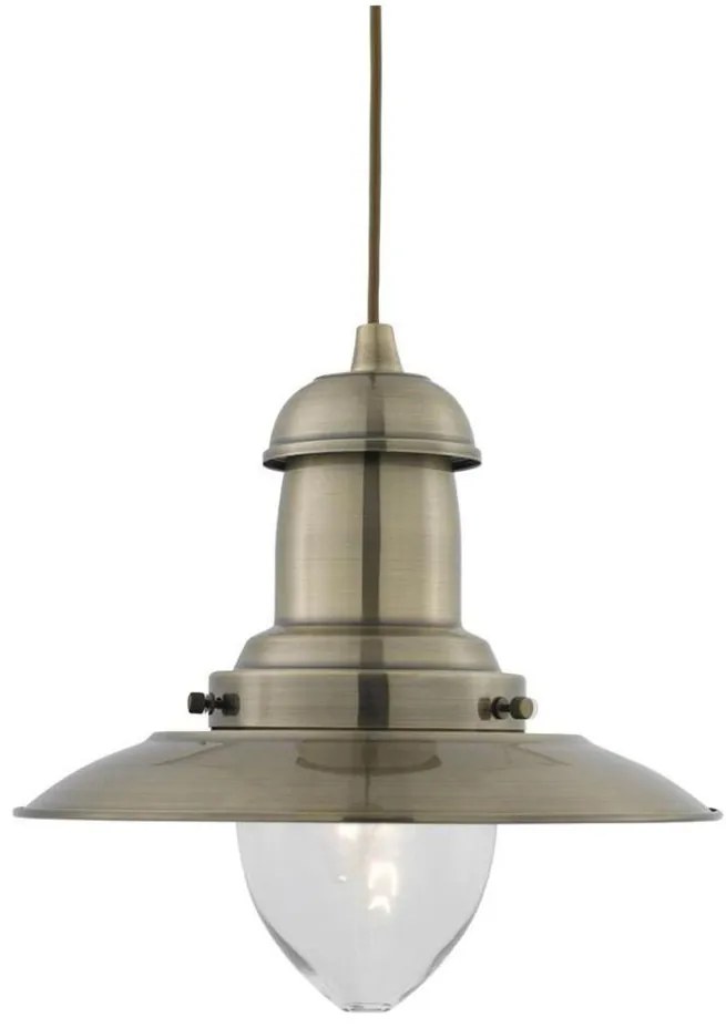 Searchlight 4301AB - Závesný luster na lanku FISHERMAN 1xE27/60W/230V mosadzný