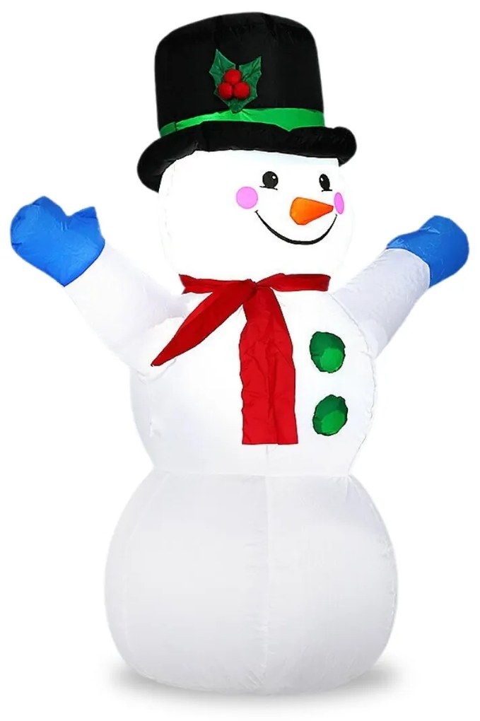 Nafukovací Snehuliak osvetlený, 120cm, biela Monzana