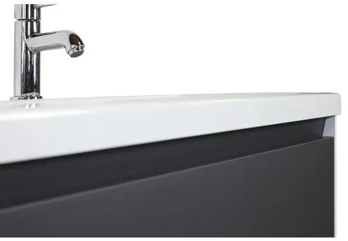 Kúpeľňový nábytkový set Evora 100 cm s keramickým umývadlom a zrkadlom s LED osvetlením antracitovo sivá matná