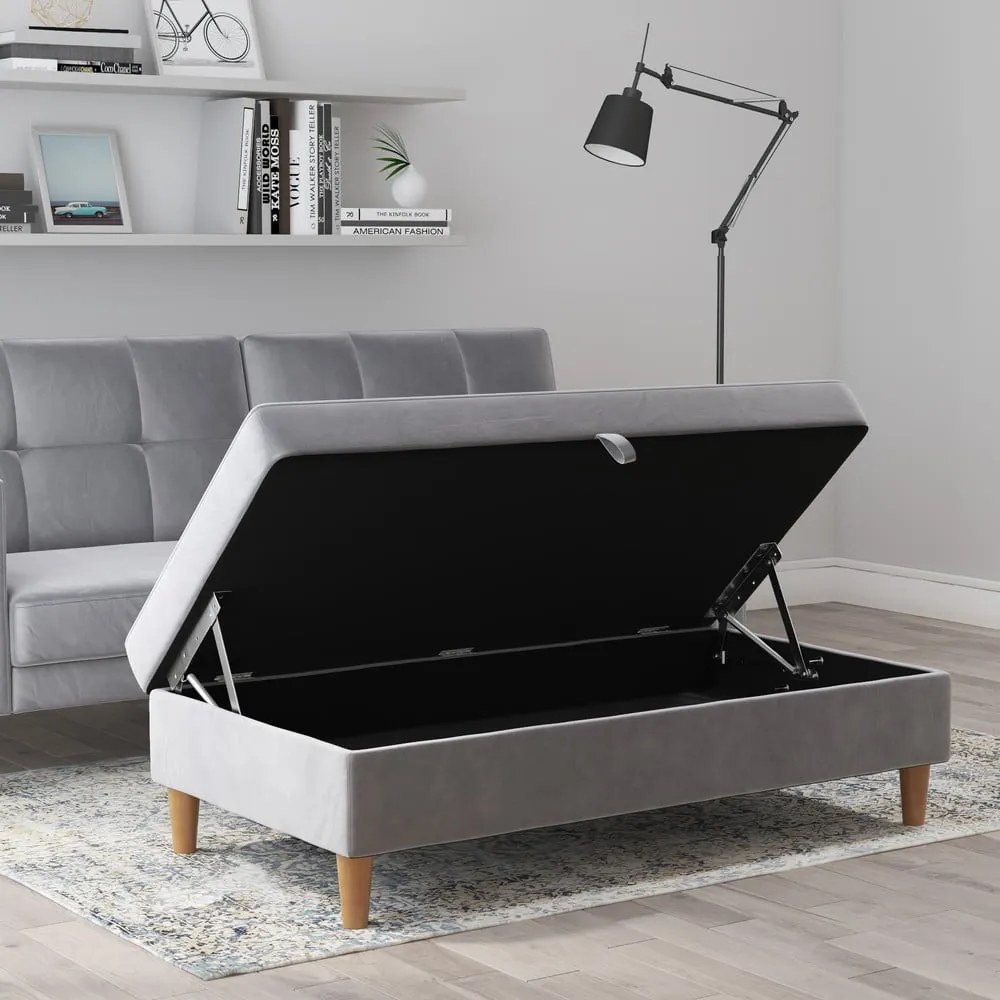 Svetlosivá zamatová podnožka Lilly – Støraa