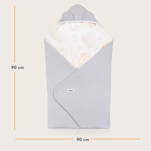 Lionelo - Zavinovačka do autosedačky TRAVEL SWADDLE 90x90 cm Sivý Balón