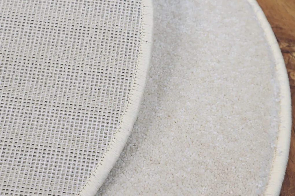 Vopi, Kusový koberec Laguna krémová kruh, 57x57 (priemer) kruh, biela, obývacia izba