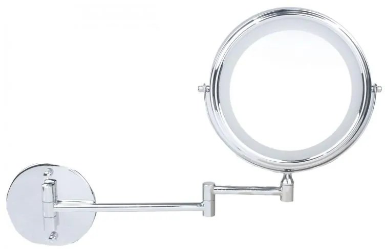 Erga Eda, LED osvetlené kozmetické zrkadlo na make-up ø20 cm, chrómová, ERG-YKA-CH.EDA