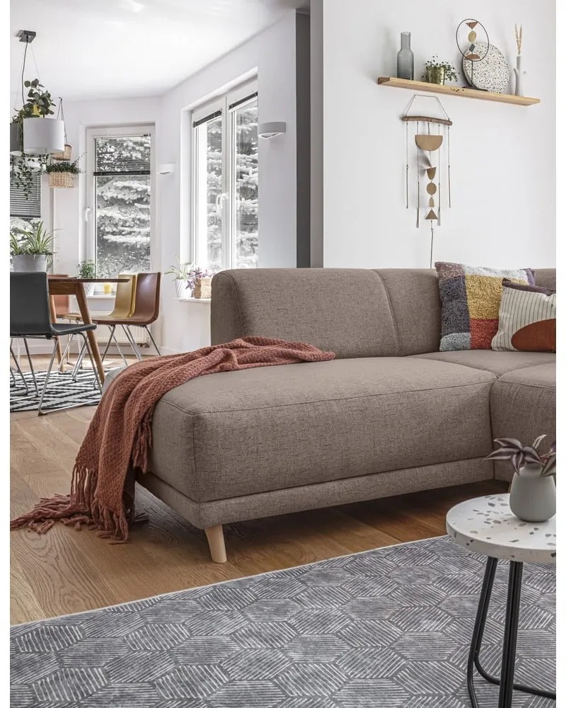 Hnedá rozkladacia/s úložným priestorom rohová pohovka (ľavý roh/do L) Classy Sophie – Miuform