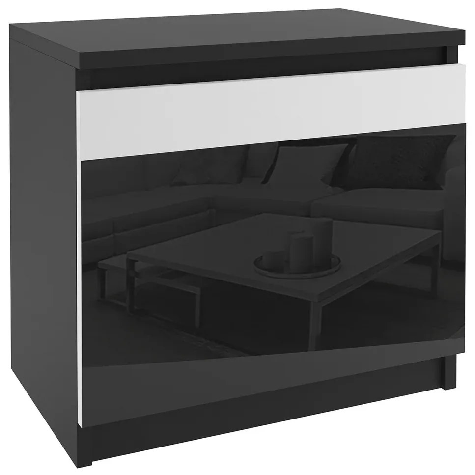 Nočný stolík Belini čierny SI SN1/0/B/W/B/0