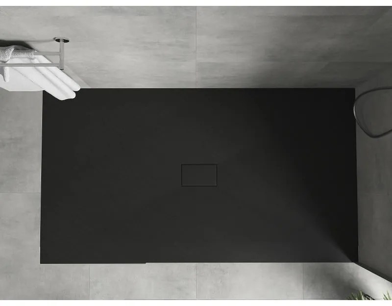 Mexen Hugo, SMC obdĺžniková sprchová vanička 160 x 100 cm, čierna matná, 42701016