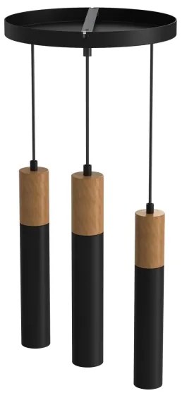 Luster na lanku CASSA 3xGU10/60W/230V čierna okrúhly