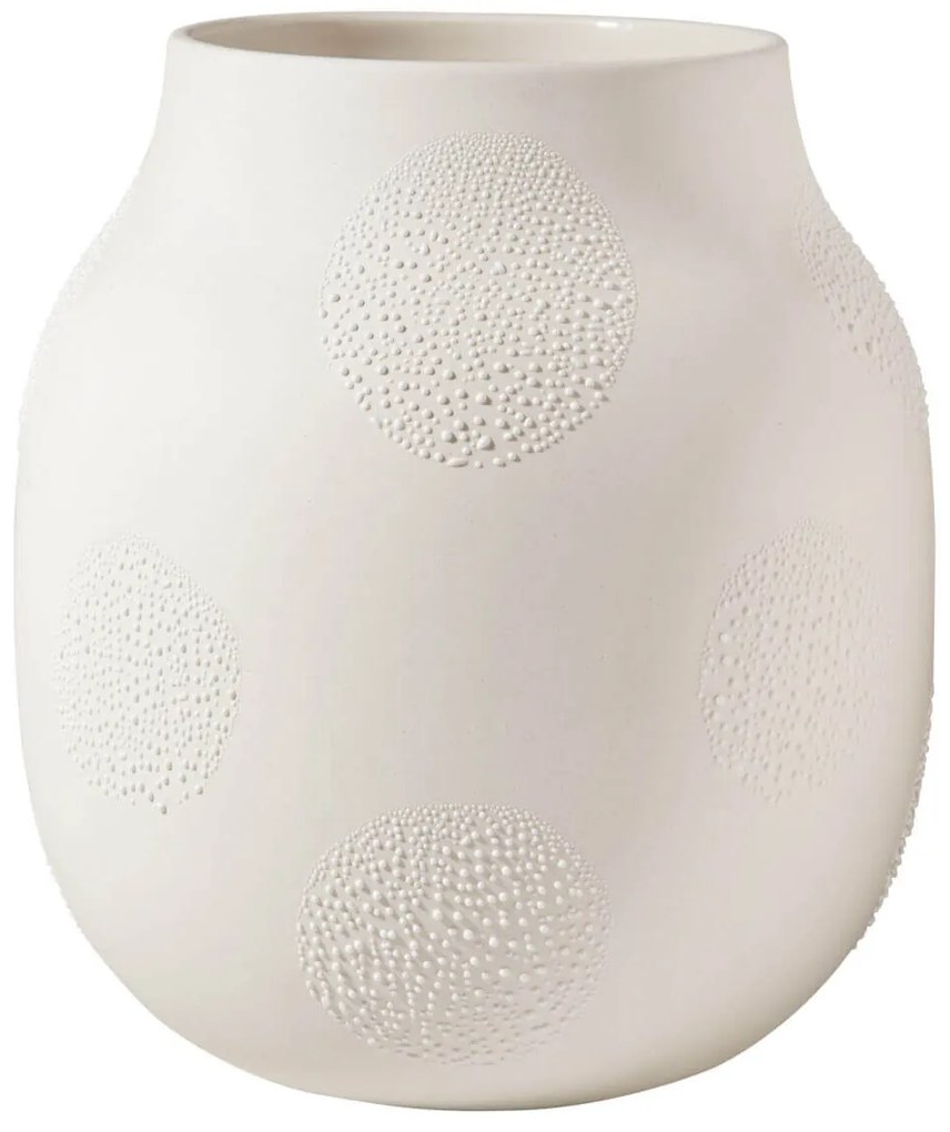 Krémová kameninová váza PEARL, stredná