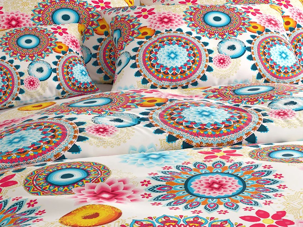 Obliečky z mikrovlákna GEOMANDALA farebné Rozmer obliečky: 2 ks 70 x 90 cm | 200 x 220 cm