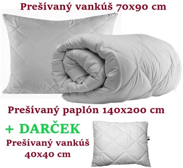 Prešívaný Antialergický Vankúš a Paplón 70x90 140x200 + DARČEK 40x40 cm
