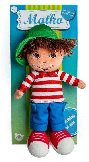 Teddies Bábika chalan Maťko handrová plyš 30cm slovensky hovoriaci na karte 0+