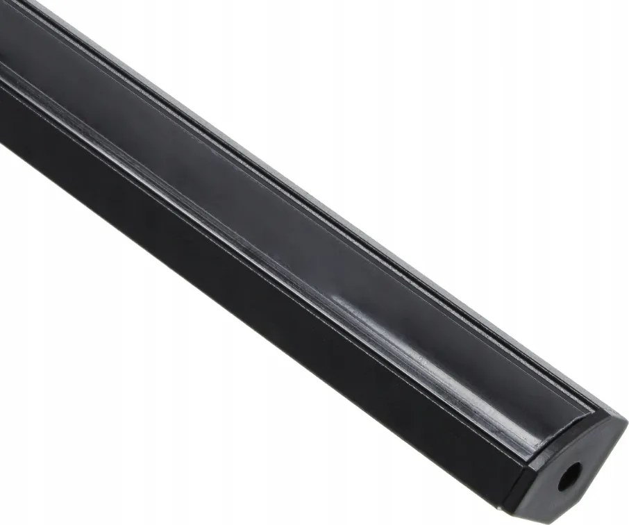 BERGE LED hliníkový profil rohový 1m čierny - sada