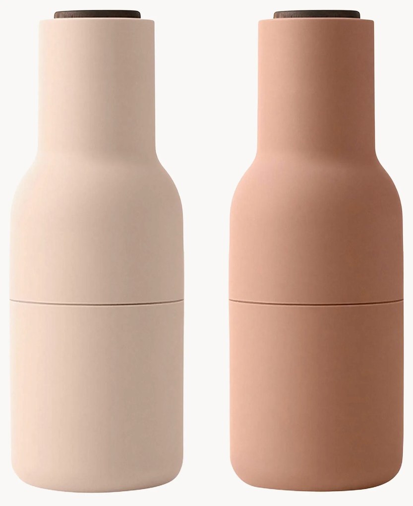 Mlynčeky na soľ a korenie's vrchnákmi z orechového dreva Bottle Grinder, 2 ks