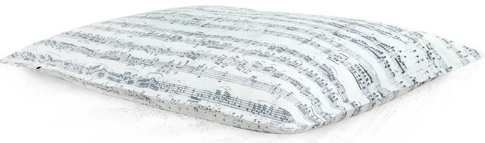 Hudobný vankúš XL/XXL – biely s motívom nôt Veľkosť: XL