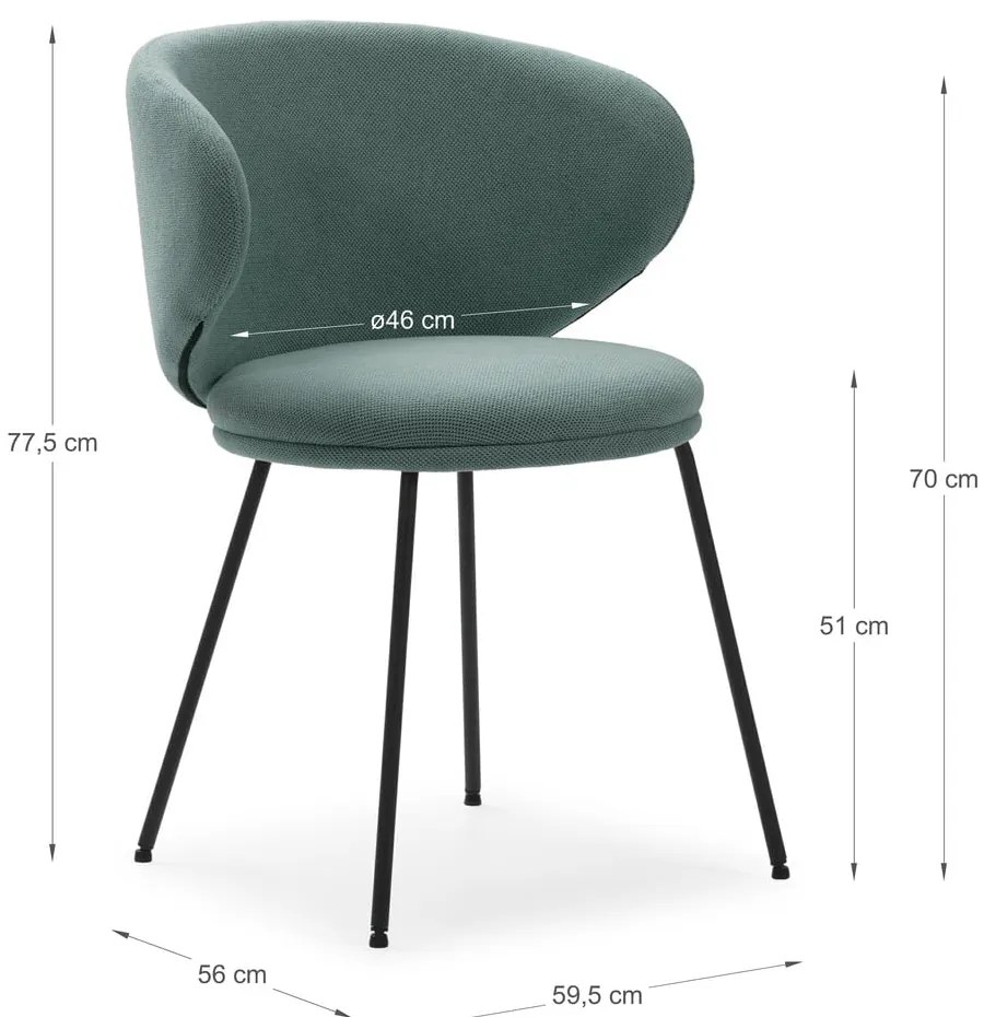 Zelené čalúnené jedálenské kreslá v súprave 2 ks Rush – Marckeric