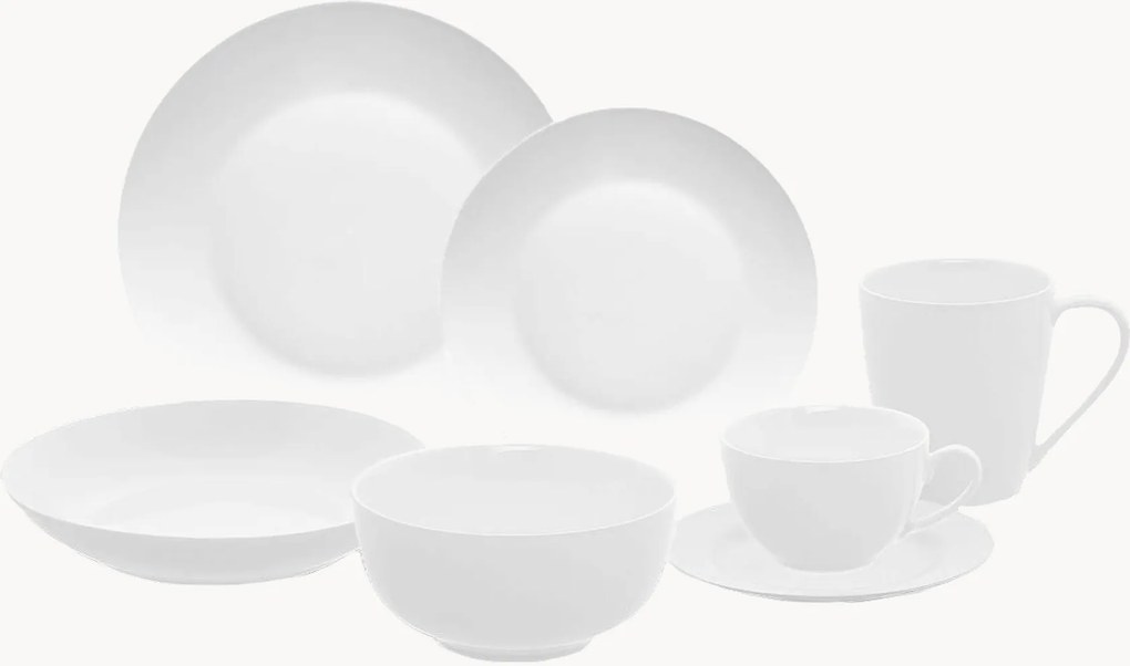 Porcelánová raňajková súprava Flow Linasol, 4 osoby, 28 ks
