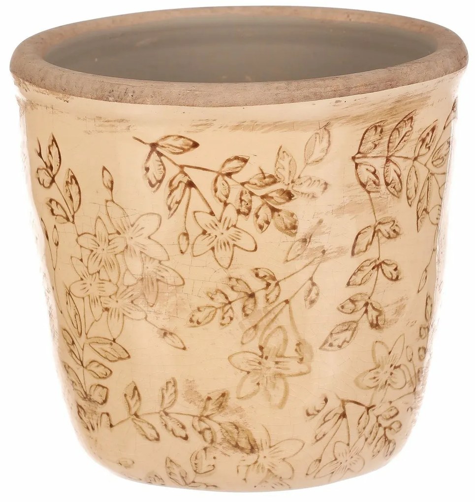 Keramický obal na kvety Flores retro, 13 x 12 cm, 13 cm