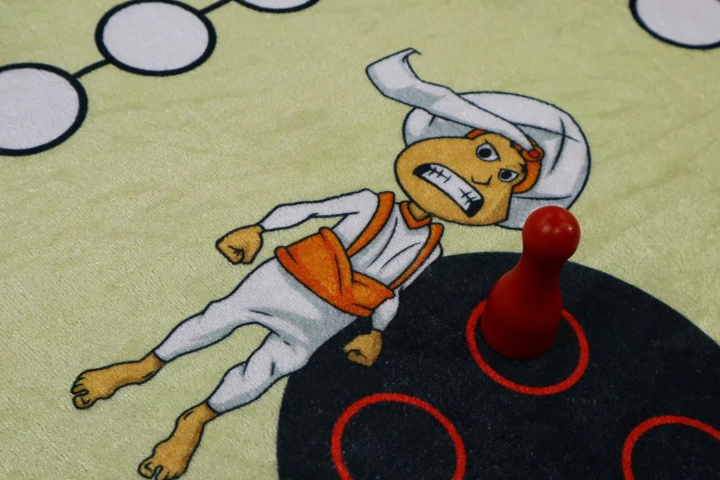 Ayyildiz, Aladinovo Človeče nehnevaj sa + figúrky a kocka, kusový koberec, 100x100, viacfarebná, detská izba