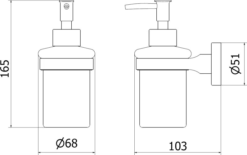 Mexen Remo, nástenný dávkovač mydla, čierny chróm, 70507388-73