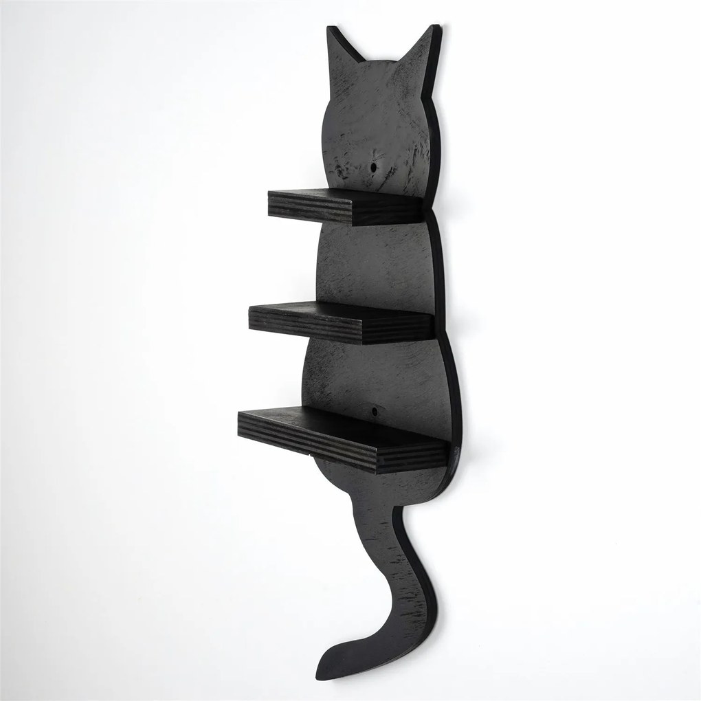 Nástenná polica Cat čierna