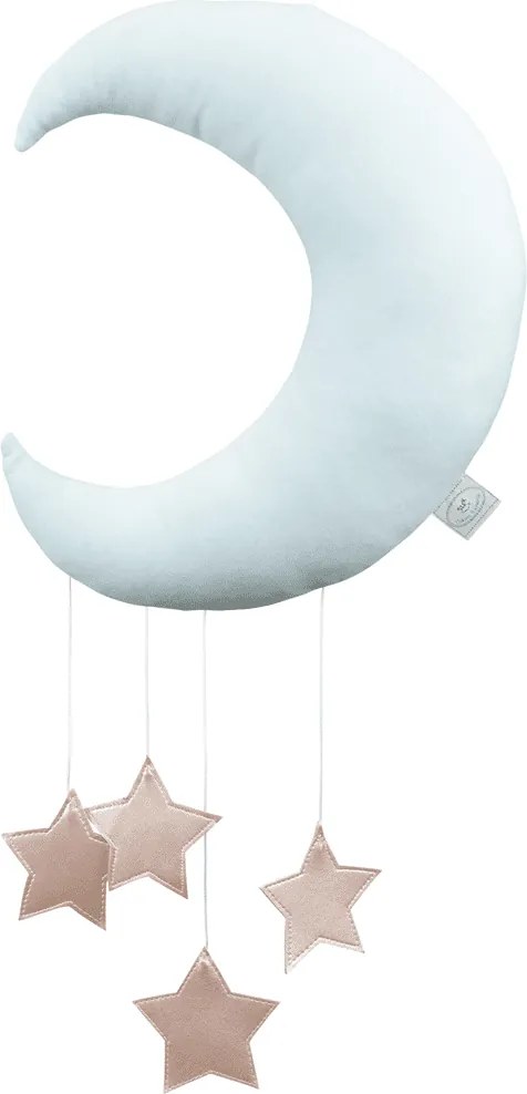 Dekoratívny mesiac mätová s ružovou 26x9x32cm